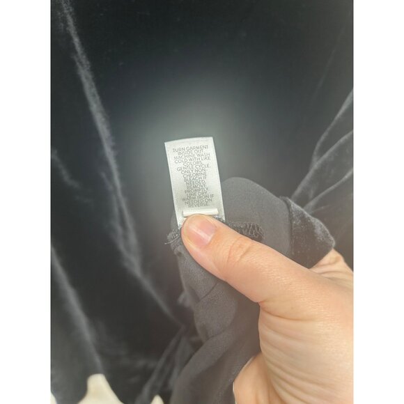 J Jill Black Velvet 3/4 Sleeve Top Rolled Cuffs Side split seams XL - Picture 6 of 8